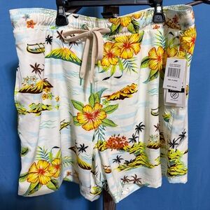 Malibu Tropical Floral Men's Swim Trunks